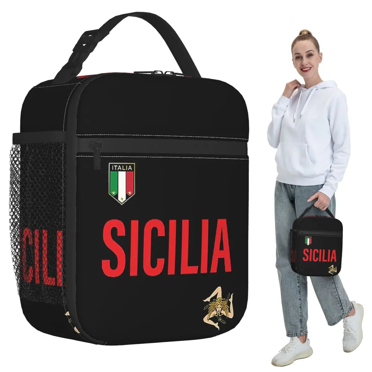 Sicily Jersey Insulated Lunch Bag for Kids School Cooler Thermal Food Box Tote Leakproof Lunch Boxes Container