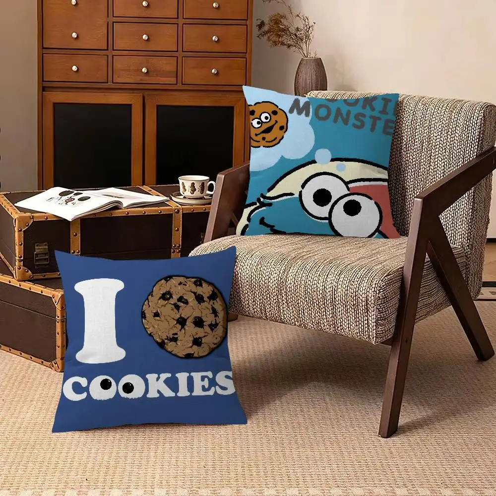 C-Cookies Monster Cartoon  Pillow Gift Home Office Decoration Bedroom Sofa Car Cushion Cover case 45x45