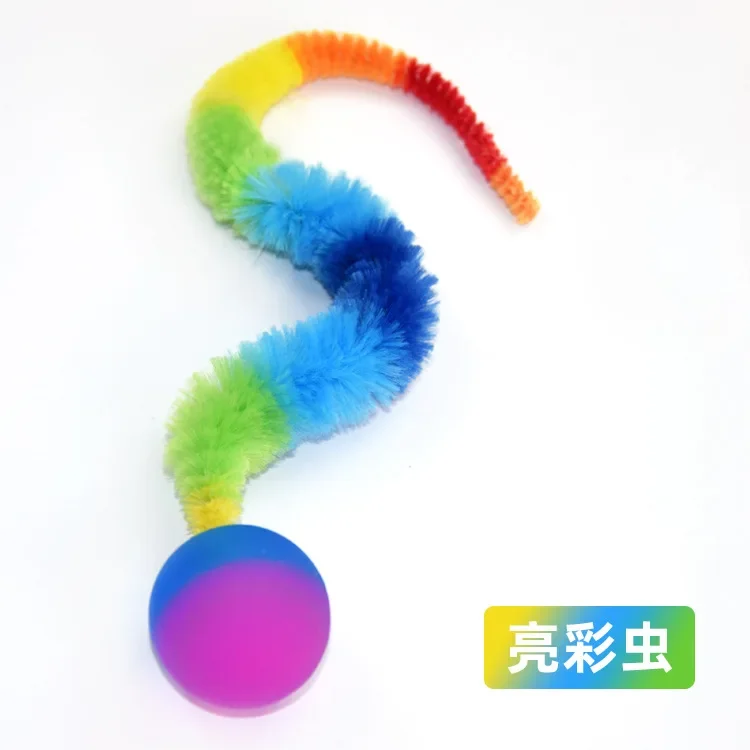 Cat interactive toys Tickle Cat Colorful bouncing ball Pet supplies Puzzle teasing indoor cat worm caterpillar elastic toy 고양이