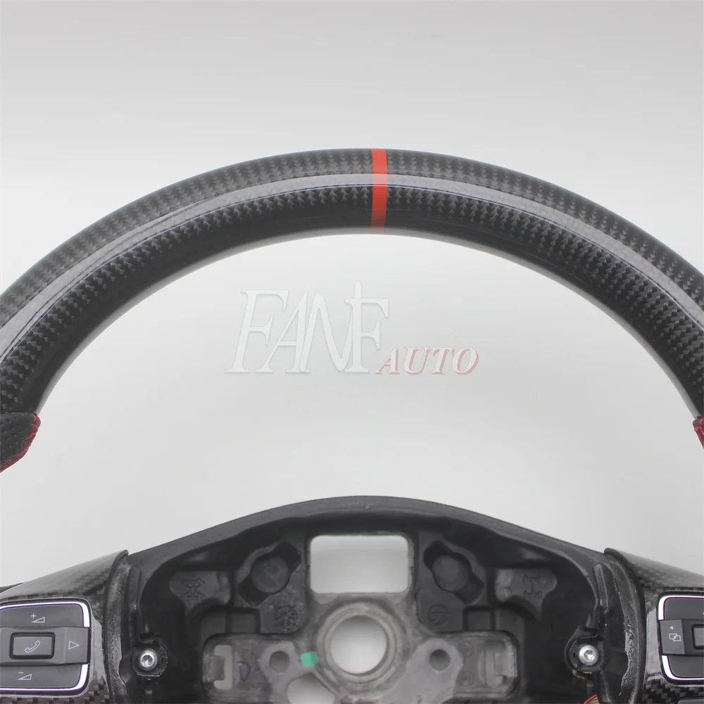 Replacement Real Carbon Fiber Steering Wheel with Leather for VW Volkswagen Golf 6 Jetta Mk6 Passat B7 CC Bora