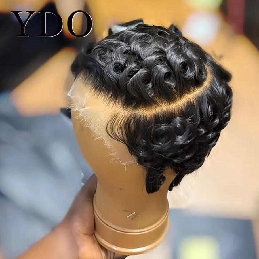 Chioma Curly Pixie Glueless 4x4 HD Lace Closure Wig 13X4 HD  display picture 1