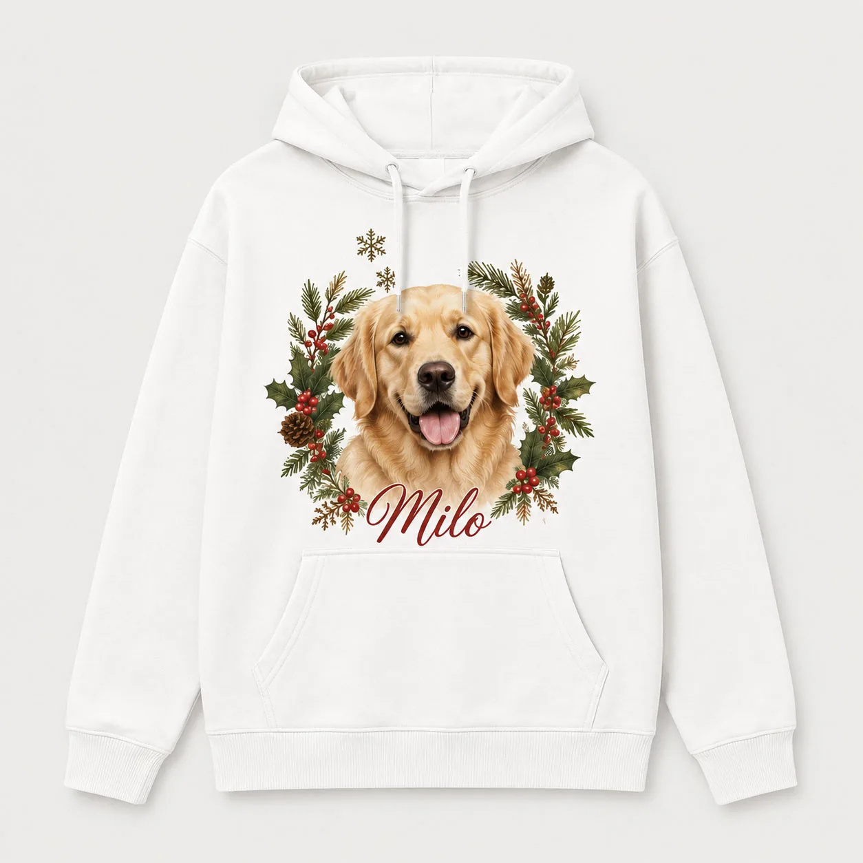 Custom Pet Photo Christmas Hoodie Personalized Dog Cat Sweatshirt Unisex Hoodie Xmas Holiday Pullover Winter Gift for Pet Lovers