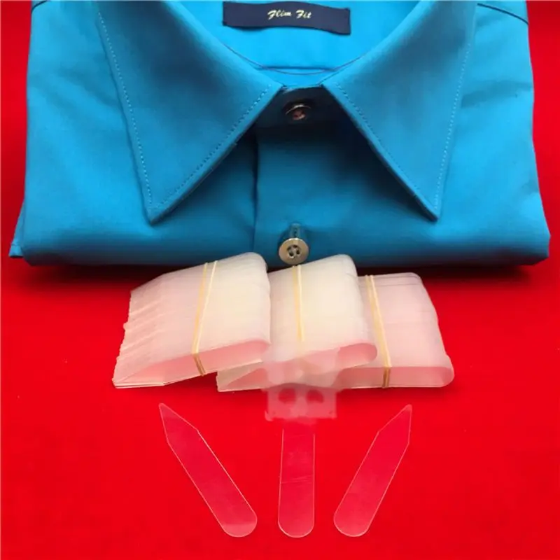 200 piezas plástico transparente Collar mantiene rígidos Stay Bones camisa hombre transparente