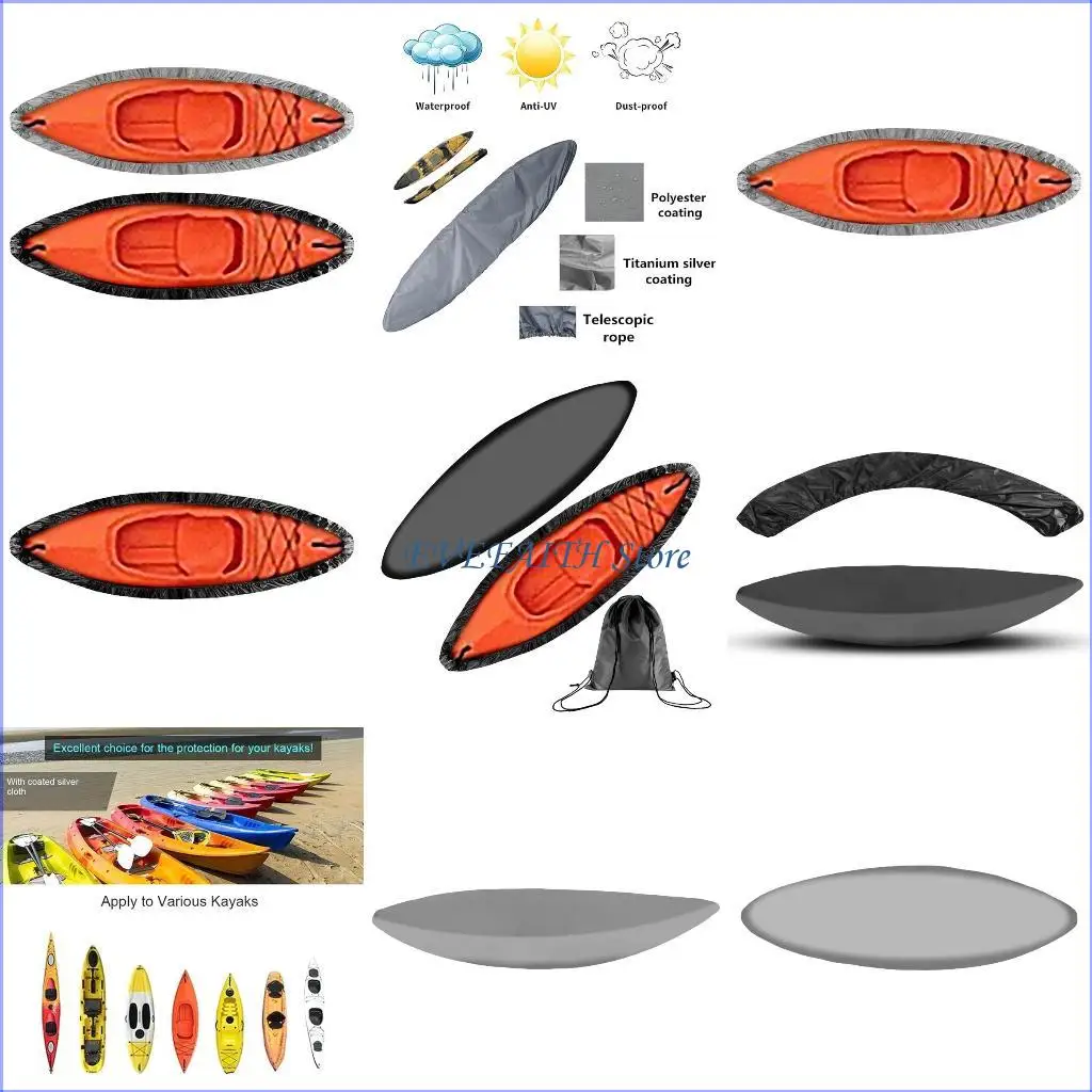 124B Universele Kajak Cover Cano Boats Waterdichte UV Resistant Kayak Cover Shield-