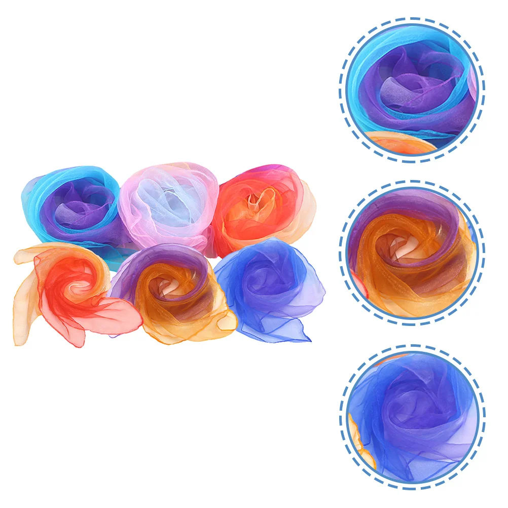 12 قطعة من الأوشحة الملونة للأطفال من الشيفون خفيفة الوزن ومريحة للرقص