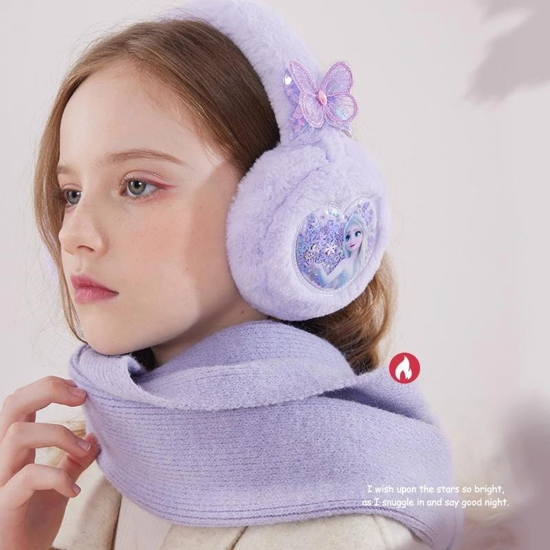 Miniso Disney children's earmuff scarf in winter warm plush ear warm girls earmuff ear cover ear bag baby winter