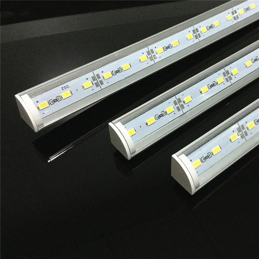 5PCS Wall Corner LED Bar Light 5730 Strip 50CM V Shape Aluminum Profile Channeles Rigid Cabinet Lamp Kitchen Home TV Room DC12V