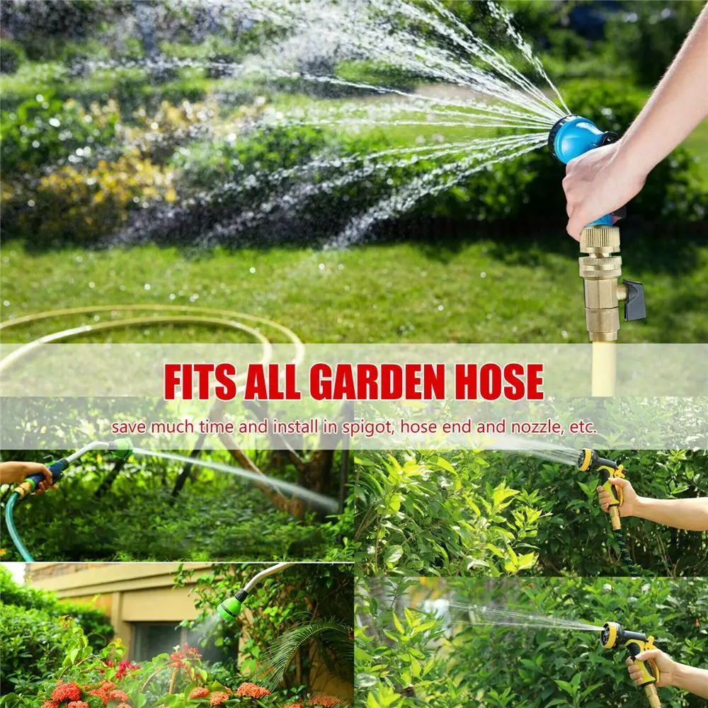 Garden Hose Quick Connect 3/4' Male Female Solid Brass Water Pipe Fittings GHT 3/4 Inch Threaded Coupling Irrigation Adapter