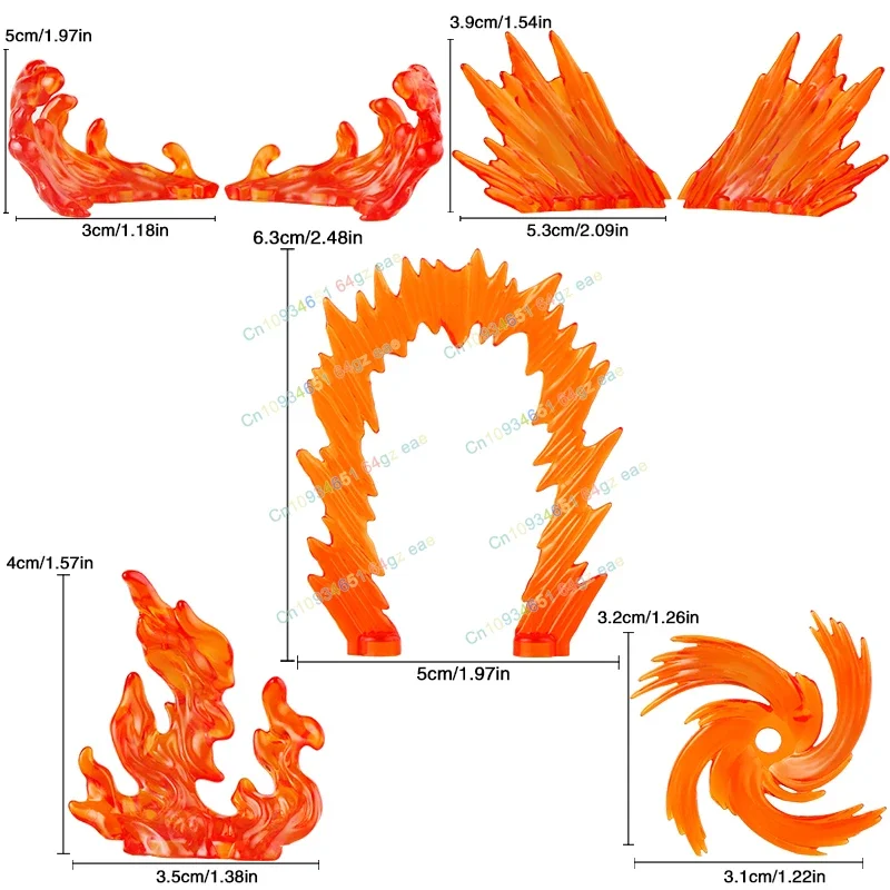 Explosion Vortex Fire effect Cartoon Accessories Weapons Bricks Special Effects Parts Action Figures Toys Gifts 10PCS FDPJ38-42 - Image 3