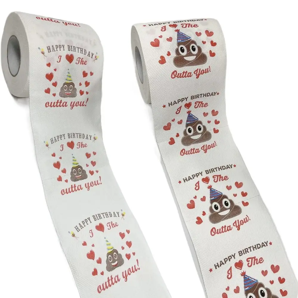 Novelty Funny Birthday Rolls Creative Printed 3 Layers Toilet Paper Outta you Sudoku Prank Roll Paper