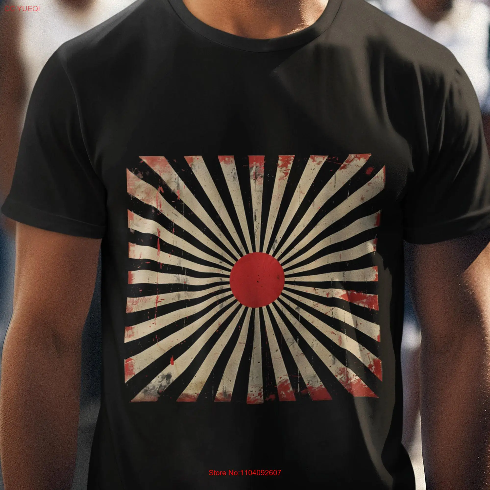 Retro Sunburst t shirt Vintage Destressed print tee Red sun graphic Spring clothing long or short sleeves