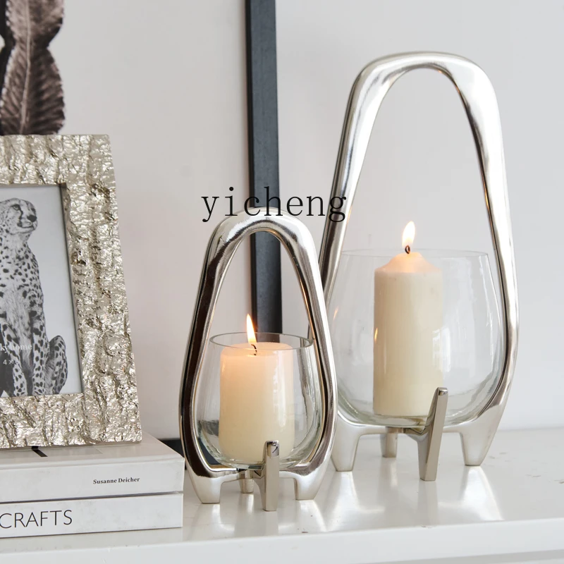 

FY aluminum metal lantern-type candlestick decorative ornament living room desktop entrance decoration