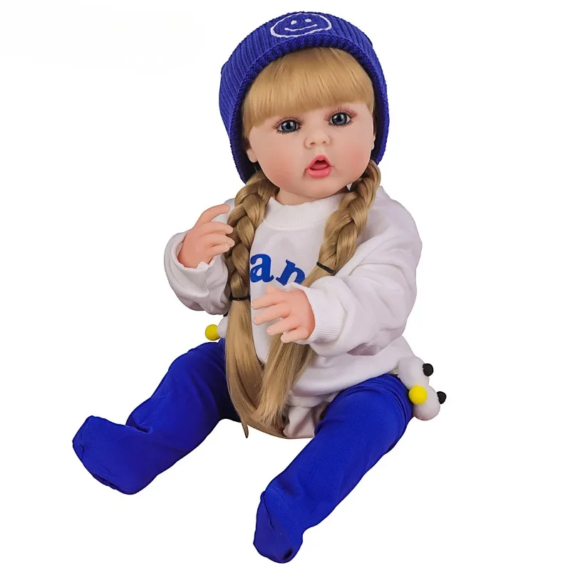 55 سنتيمتر 22 بوصة مقلد الطفل لينة الفينيل DIY بها بنفسك فستان تولد من جديد دمية يرافق الأطفال فتاة تغيير الدمى هدايا عيد ميلاد الأطفال
