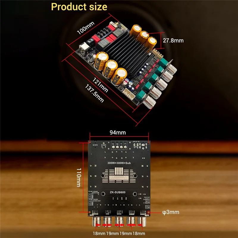 【NEW LISTING】SUB600 Integrated Bluetooth Digital Amplifier Board 2.0 Channel TPA3255 300Wx2 Bass Note Tuning AMP