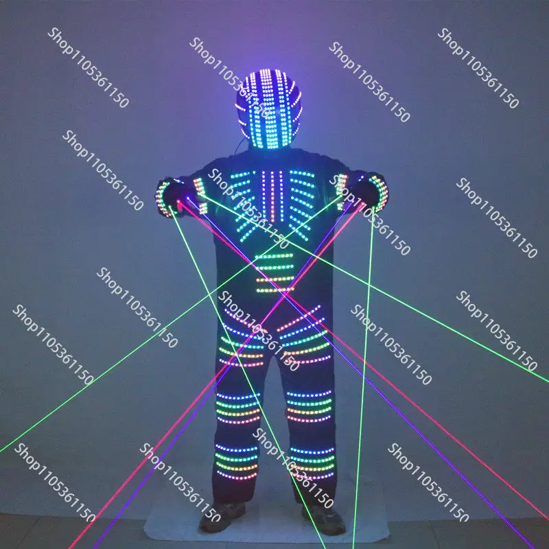 New LED robot luminous suit stage performance live broadcast laser gloves night bar performance cyber props