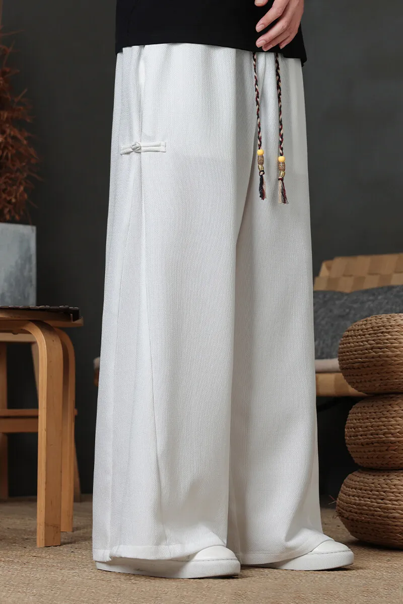 Men Original Wide Leg Pants Men Retro Elegant Casual Pants Streetwear Trousers Male Harajuku Jogger Pants Male Bottoms