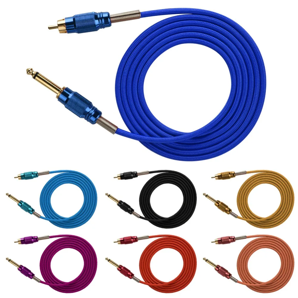 7 Kleuren 1.8M Rca Interface Kabel Clips Tatoeages Koord Haak Lijn Voor Conversieset Voedingskabel Voor Tatoeages Machines