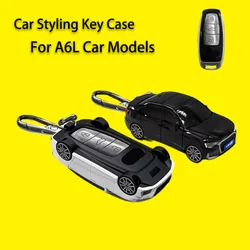 Car Model for Audi A6l Key Case 3 Button for Audi A6 A6L A7 A8 A8L A3 E-tron 55 Q7 Q8 C8 2019 2020 2021 Key Cover Accessories