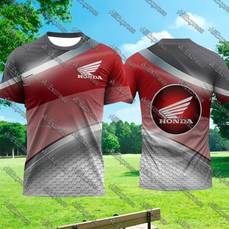 2025 الصيف هوندا سيارة الرجال موتو تي شيرت عادية تنفس موضة الشارع البلوز تشغيل اللياقة البدنية الصيف فضفاض جيرسي