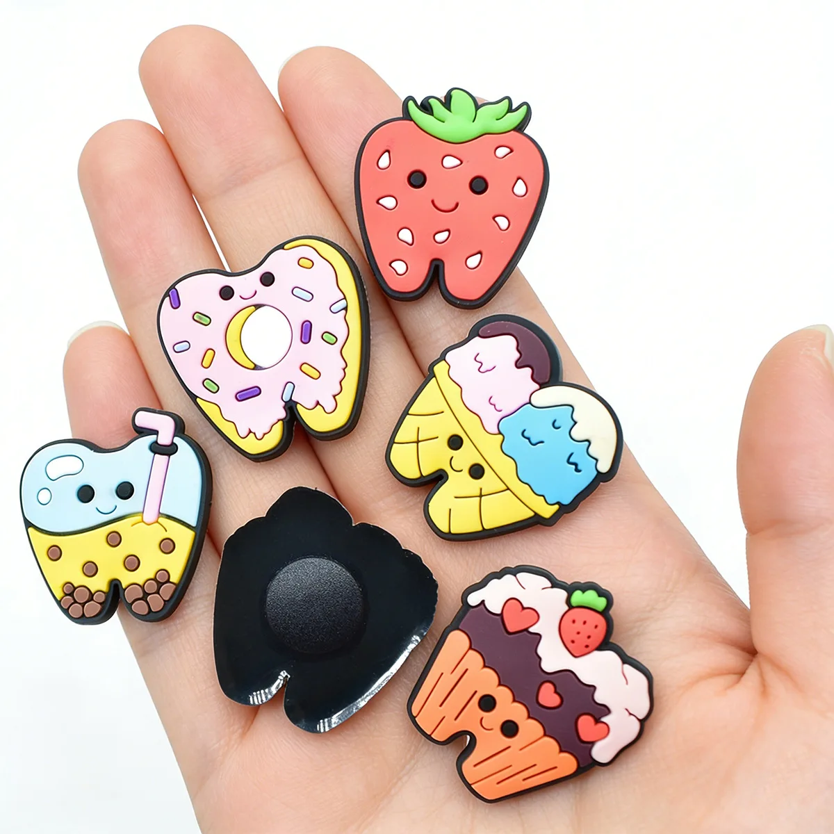 Adorable Popular Novel Funny Dental Food Shoe Buckles Soft PVC For Hole Slippers Aesthetic Cute Snack Trendy Casual Daily Shoe