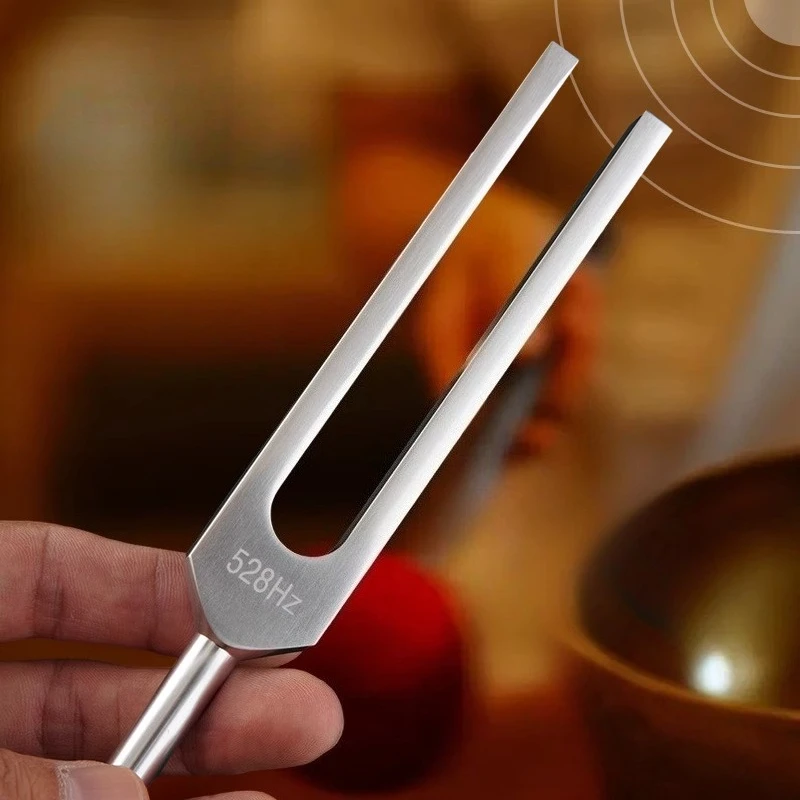 Steel 528hz Tuning Fork Resonance Box Meditation Sound Therapy Tuning Forks with Wooden Box Sustain Length Relaxing Instruments
