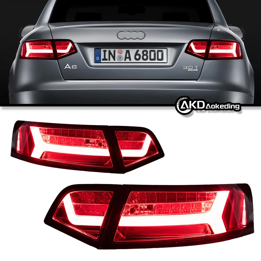 Audi A6 용 AKD 테일 램프 LED 후미등, 후방 안개 브레이크, 방향 지시등, 자동차 액세서리, 2008-2011 A6L