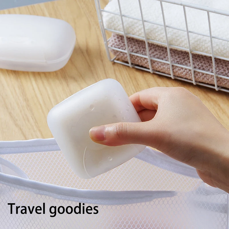 Portable Soap Rack For Travel And Business Trips Sealed Waterproof Soap Box Transparent Plastic Soap Storage Box With Lid