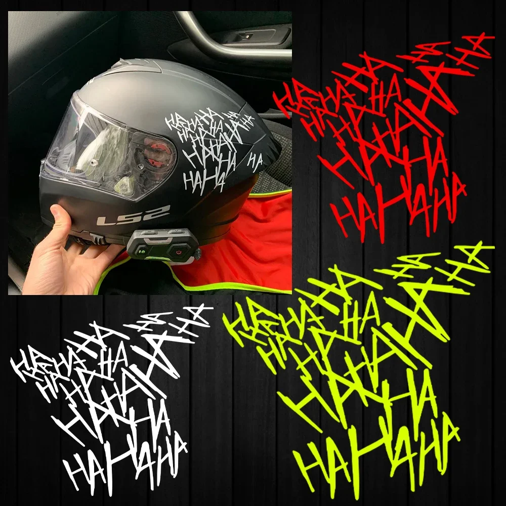HAHAHA  Vinyl Stickers Funny Decals For Motorcycle Helmet Windshield Body Decor Accessories