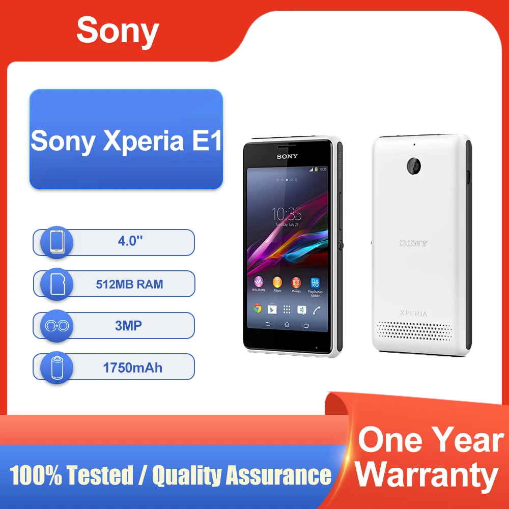 الأصلي مقفلة سوني اريكسون E1 D2005 4.0 "1750mAh 512MB RAM مكبر الصوت شحن سريع الهاتف المحمول في حالة جيدة