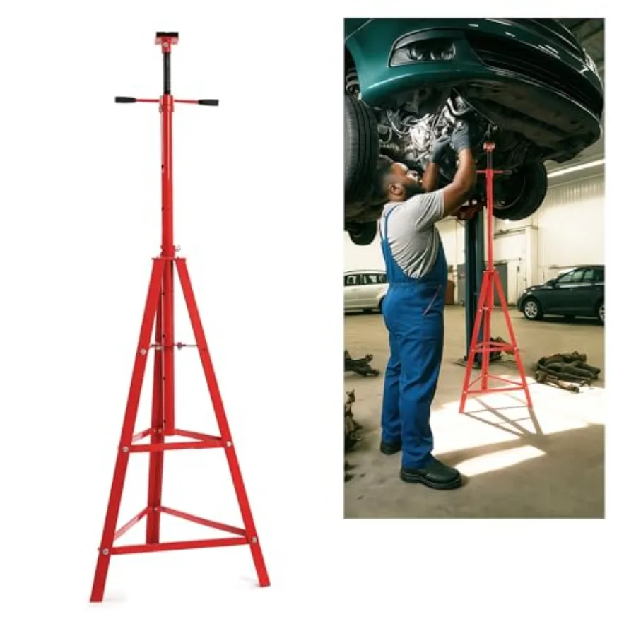 

47-3/8-84-1/2 Under Hoist Tripod Stand 2 Ton Heavy Duty High Lift Jack Stand Reach Capacity of up to 4000lbs for Garage Repair