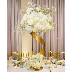 5 PCS Gold Flower Road Lead Metal Wedding Table Centerpieces Event Party Home Hotel Decoration