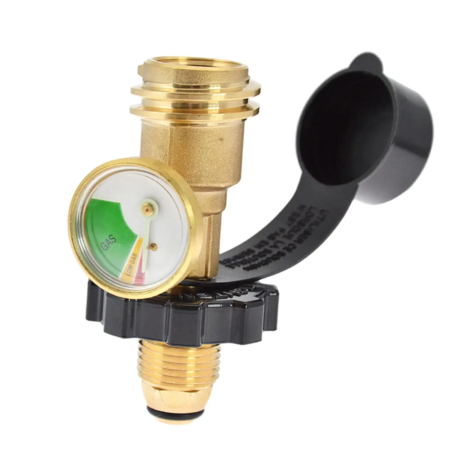 

Propane Tank Adapter with Gauge Durable Brass Propane Appliances Heater Camper Converts Pol Tank Service Valve to Qcc1/Type 1