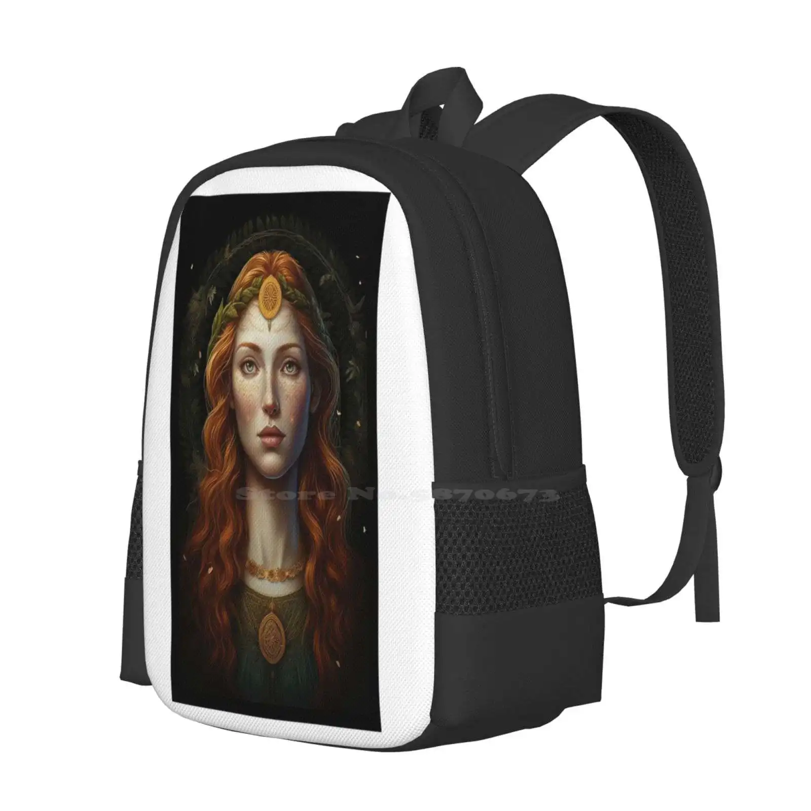 Brigid Hot Sale Schoolbag Backpack Fashion Bags Brigid Mythology Goddess Of Wisdom Poetry And Healing Pagan Triple Goddess