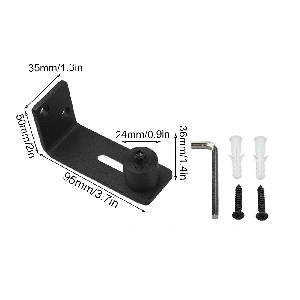 Barn Door Accessories Black Adjustable Locker Kits for versatile Applications Prevent Swinging Design Reliable Use In Any