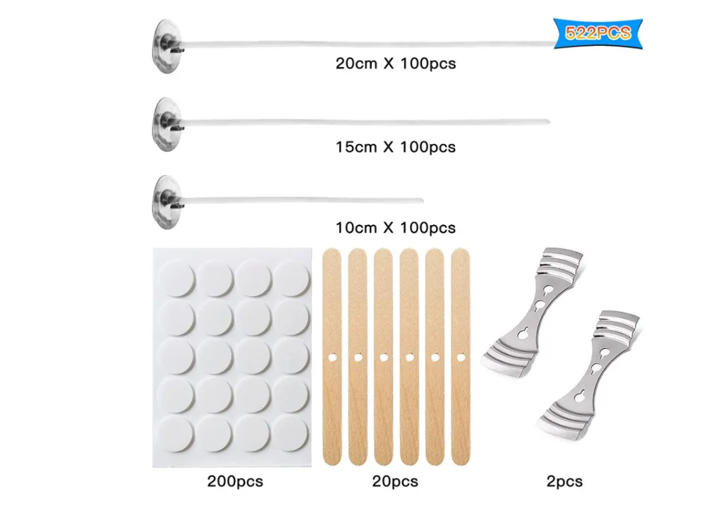 10CM/15CM/20CM Smokeless Cotton Candle Wick Combination Set Centering Equipment for Wooden Candle Wick Bracket