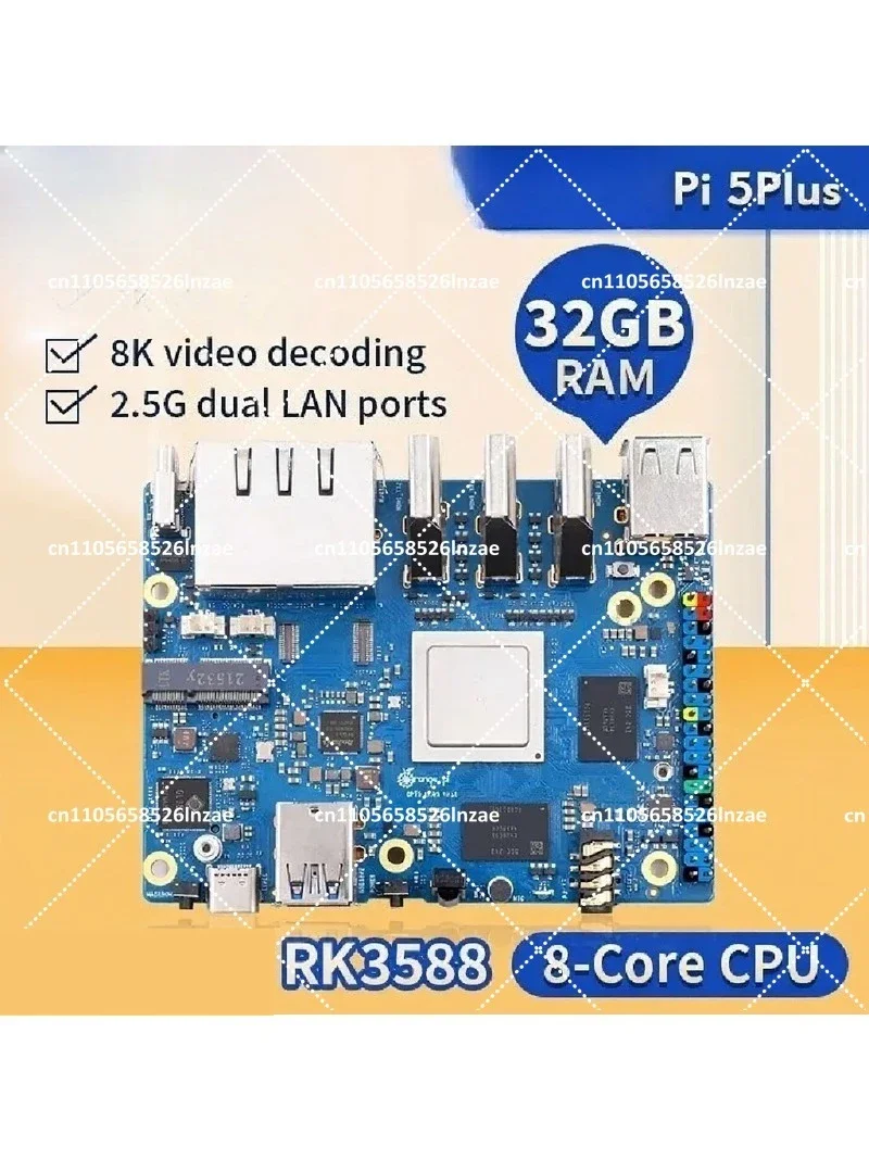 Orange Pi 5 plus Single Board Computer 32GB RAM RK3588 PCIe WiFi BT SSD M.2 Module - Development Board