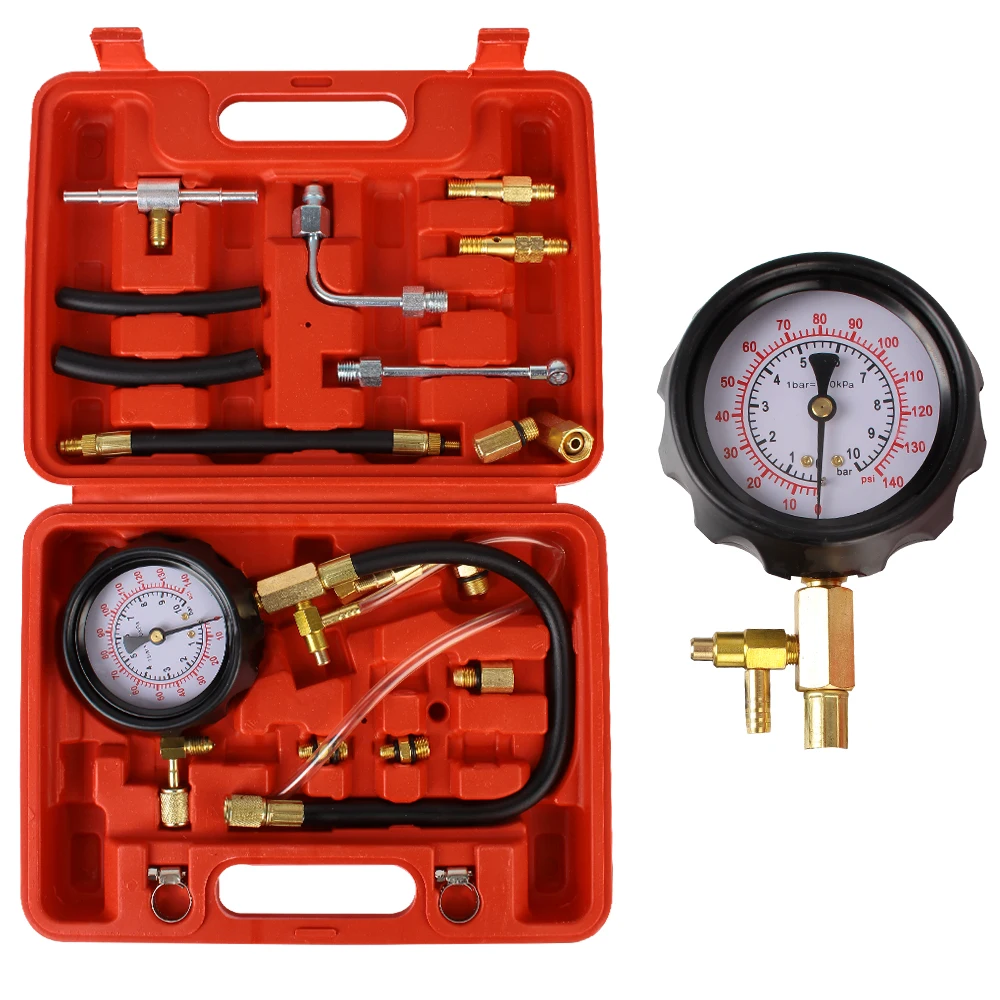 

Auto Diagnostics Tools Quick Coupling Car Test Set TU-114 Fuel Pressure Gauge 0~140psi 0~10bar For Fuel Injection Pump Tester