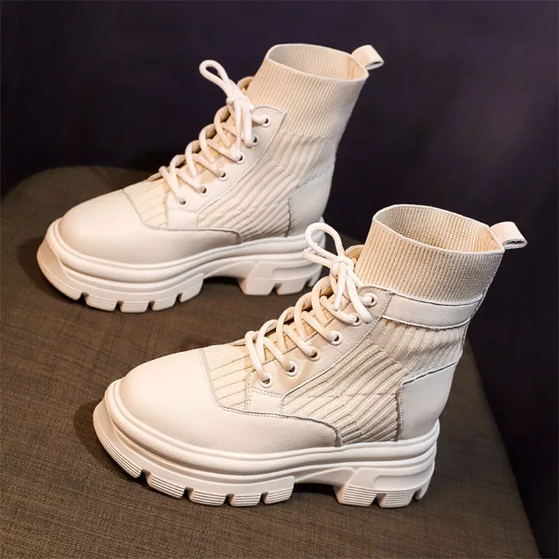 Moda damska Jesień i zima Nude Boots 20223 New Casual Women Shoes Short Boots Woman British Style Botas De Mujer