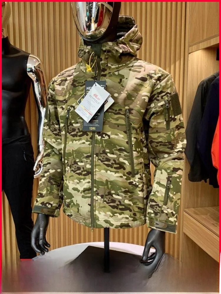 

Уличный тактический мягкий эл джет с камуфляжным капюшоном, мужской осенне-зимний дышащий джгут из полиэфирного волокна