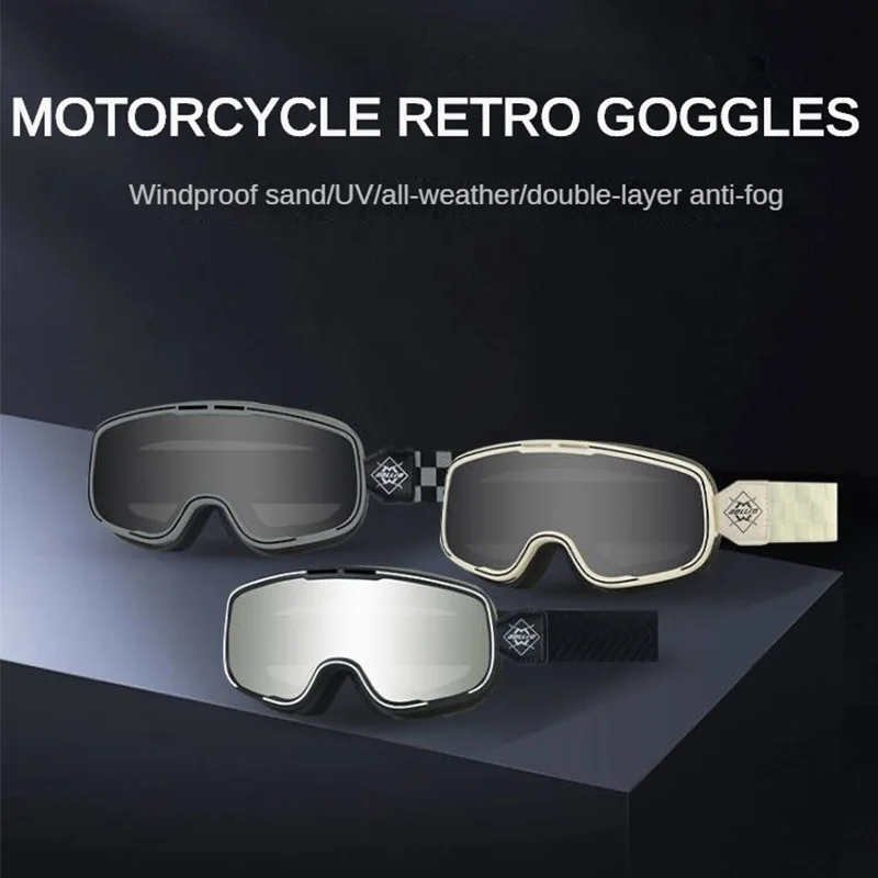 

Motorcycle Goggles Retro Helmet Goggles Off-road Motorcycle Racing Outdoor Riding Windproof Glasses