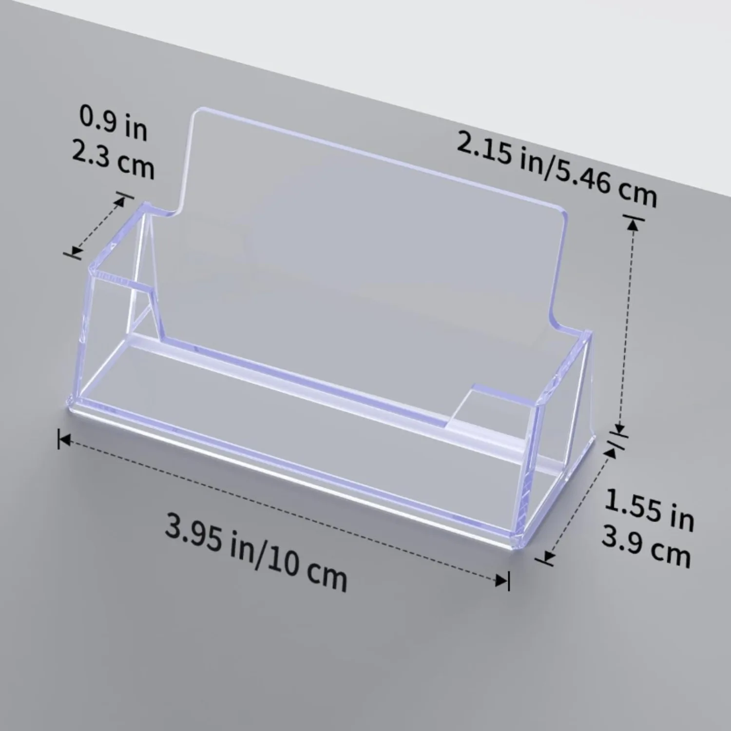 1/2/5 Pack Acrylic Business Card Holder for Desk, 50‑Card Capacity Clear Desktop Display Stand for Office Reception Counter