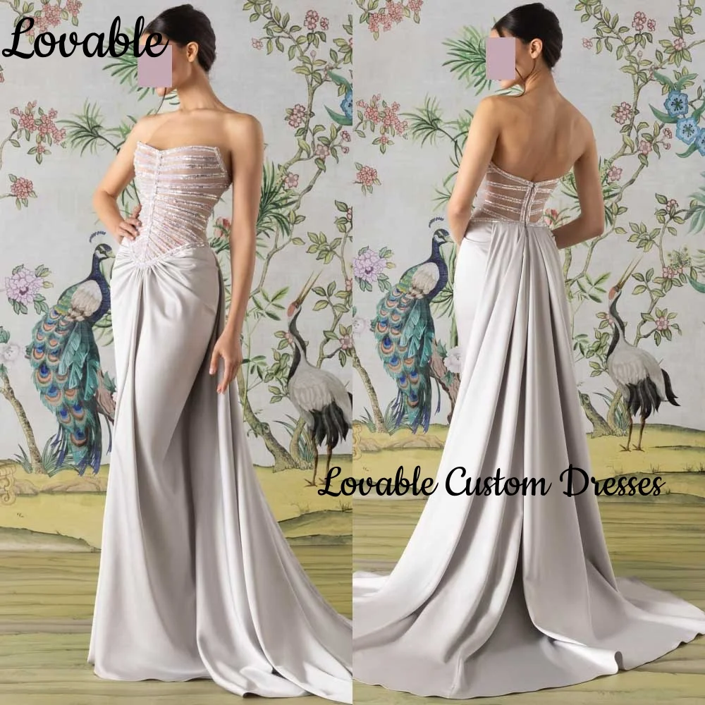 

Трапеция без бретелек Настроить платья для торжественных случаев Женские вечерние платья длиной до пола с рюшами Платья для выпускного вечера без рукавов на молнии