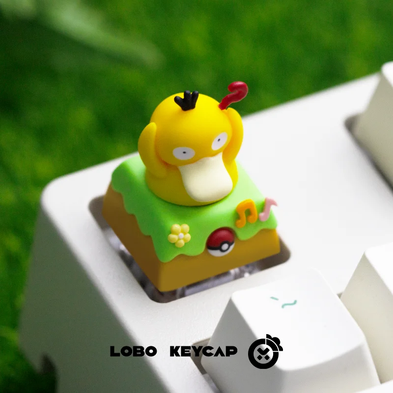 سلسلة البوكيمون Psyduck Pikachu لوحة المفاتيح الميكانيكية الطرفية لطيف شخصية Keycap Esc مادة الراتنج هدايا مخصصة إبداعية