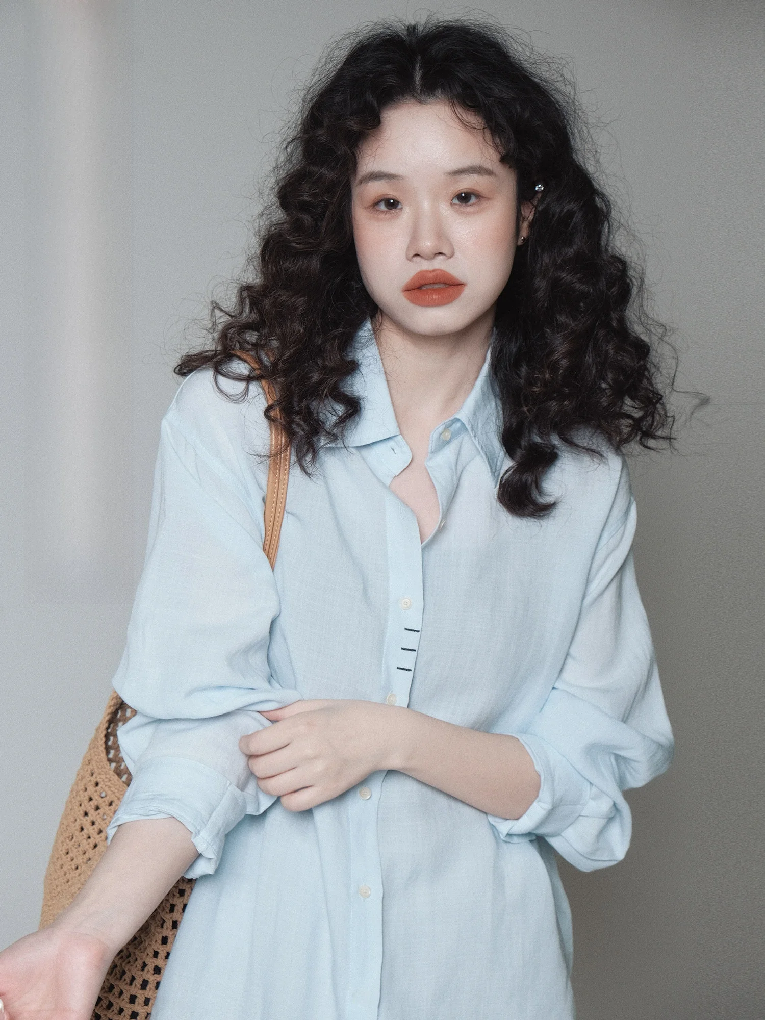 

Casual Ivy Yang Silk Linen Embroidered Long Sve irt Women's Loose Fit Spring Faion Casual Sle Medium Length