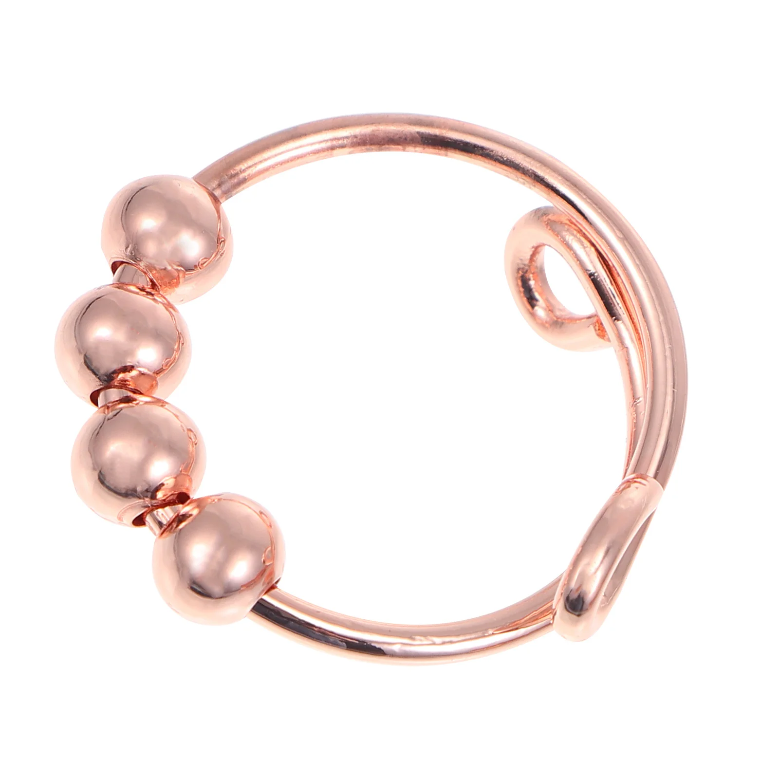 1 шт., медное регулируемое кольцо для снятия стресса, тонкое мастерство, вращающаяся бусина, ручное ювелирное изделие, подарок для нее, кольцо, декор