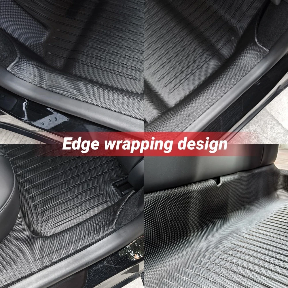Für Tesla Model 3 2024 Highland Fußmatten mit Türschwellenschutz, Vollständige Bodenabdeckung, Vordere und Hintere Kofferraumauskleidung, Rücksitzmatten – Detail 3
