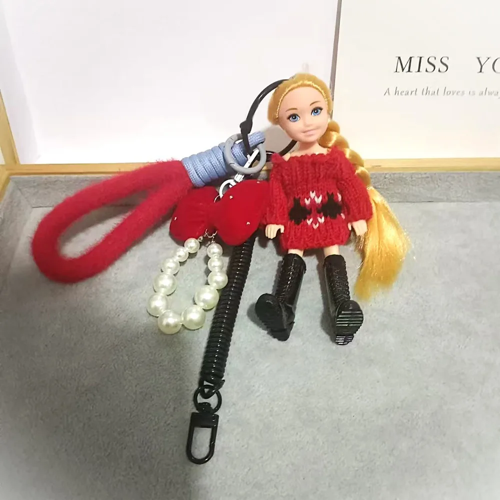 New Cute Doll Pendant Hanging Backpack Ornament DIY Change Clothes Bag Charm Car Key Ring Bag Decoration for Barbie Doll