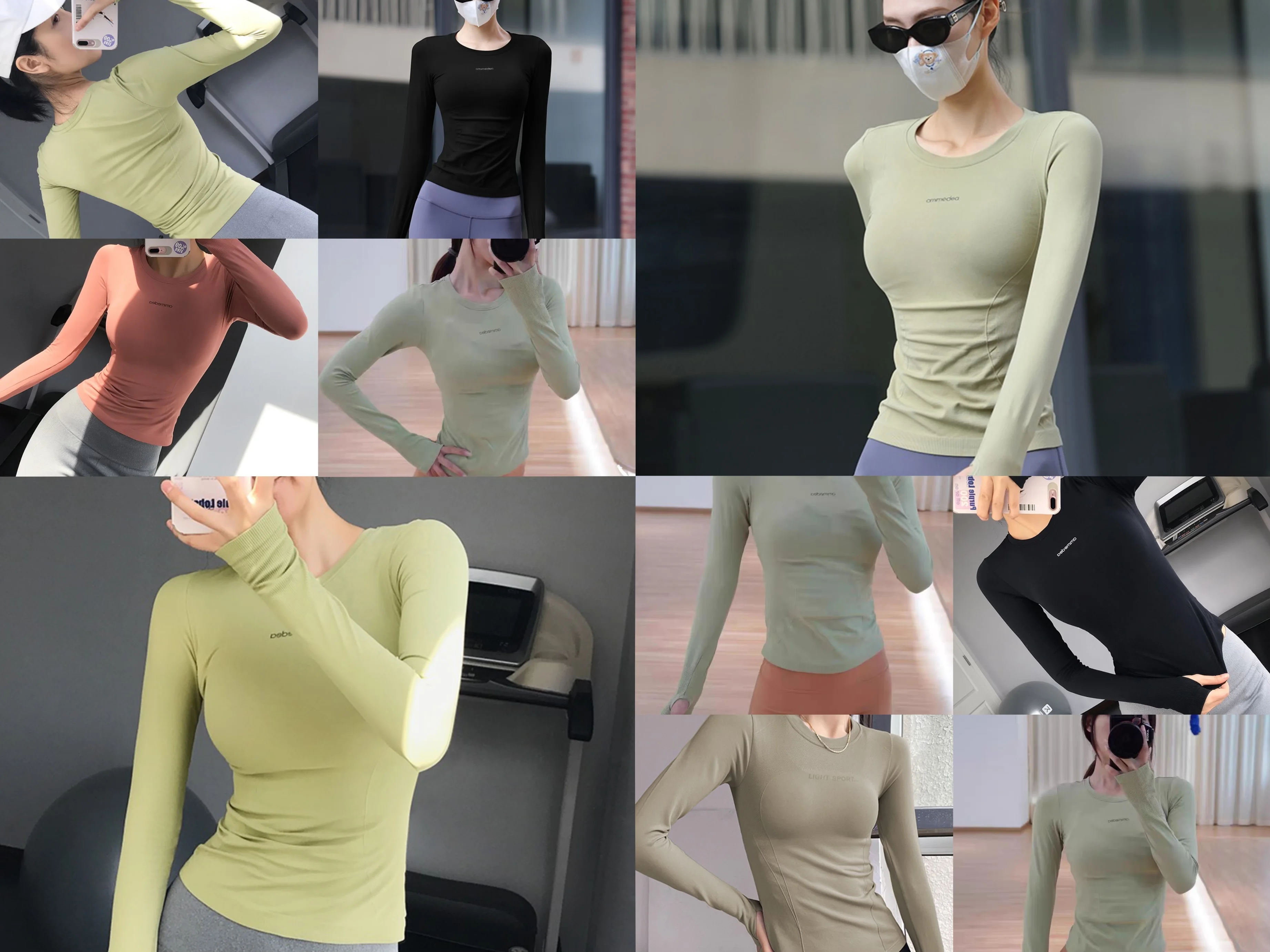 Nahtloses Sport-Langarmshirt für Damen, eng anliegend, schnelltrocknend, für Laufen, Yoga, Fitness, elastisch, atmungsaktiv, schmal geschnittenes Oberteil. – Detail 3