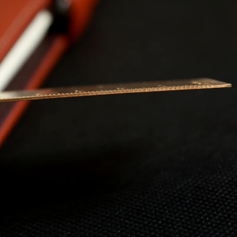 Regla de cobre pequeña, productos de latón puro, Mini herramienta EDC, regla de escala, marcador Retro portátil, 12cm