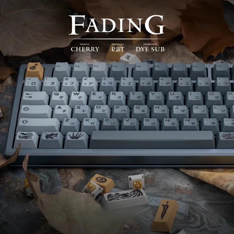 

Колпачки для клавиш FADING на заказ, колпачки для клавиш с вишневым профилем из ПБТ, милый сублимационный радикальный дизайн, оригинальный дизайн, колпачки для клавиш для игровой клавиатуры